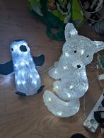 Leuke decoratieve kerst pinguïn en vosje, Ophalen, Zo goed als nieuw