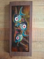 Schilderij op koperplaat met vissen, 17x39 cm, Antiek en Kunst, Ophalen of Verzenden