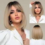 Pruik bob model blond met steil haar model Liz, Verzenden, Nieuw, Pruik of Haarverlenging
