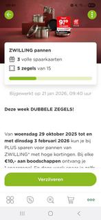 Volle spaarkaarten plus pannen zegels, Verzamelen, Supermarktacties, Plus, Ophalen of Verzenden