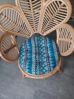 Vintage rieten pauwenstoel, Huis en Inrichting, Stoelen, Ophalen, Gebruikt, Bruin, Vintage