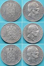 ZF guldens Willem 2 en 3, 1 gulden, Koning Willem III, Zilver, Verzenden