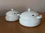 Twee Arzberg Porseleinen Dekschalen Wit, Huis en Inrichting, Keuken | Servies, Ophalen of Verzenden, Effen, Porselein, Schaal of Schalen