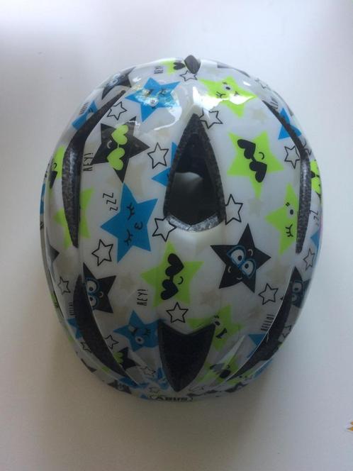 Abus Anuky White Star Kinder Fietshelm - Maat S (46-52 cm), Fietsen en Brommers, Fietsaccessoires | Fietshelmen, Zo goed als nieuw