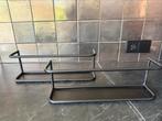 2 zwarte stalen industriele wandrekjes, Huis en Inrichting, Woonaccessoires | Wandplanken en Boekenplanken, Ophalen of Verzenden
