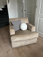 Fauteuil beige met hocker Meridiani, Huis en Inrichting, Ophalen, Zo goed als nieuw