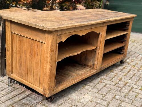 Antieke Franse Bakkerijkar Grenen - Uniek Meubel!, Antiek en Kunst, Curiosa en Brocante, Ophalen