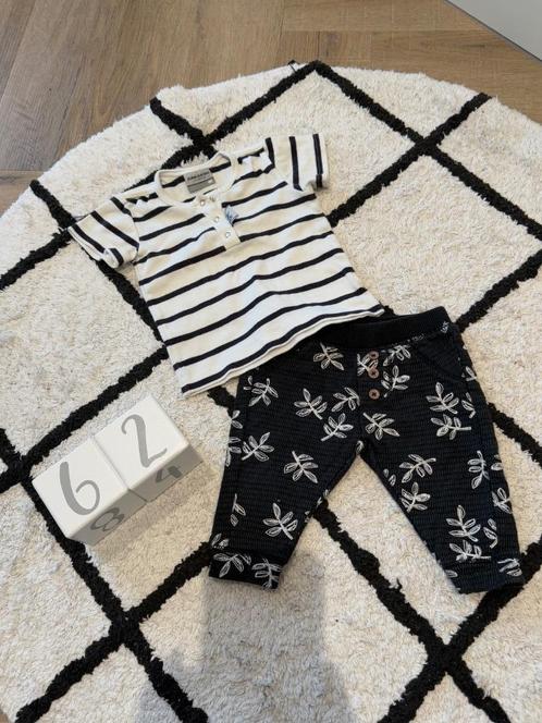Heel goed zwart wit baby outfit Hema shirt & jogger broek 62, Kinderen en Baby's, Babykleding | Maat 62, Zo goed als nieuw, Jongetje of Meisje