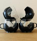 Vintage seventies theeglazen Melitta met zwarte houder, Ophalen of Verzenden, Huis en Inrichting