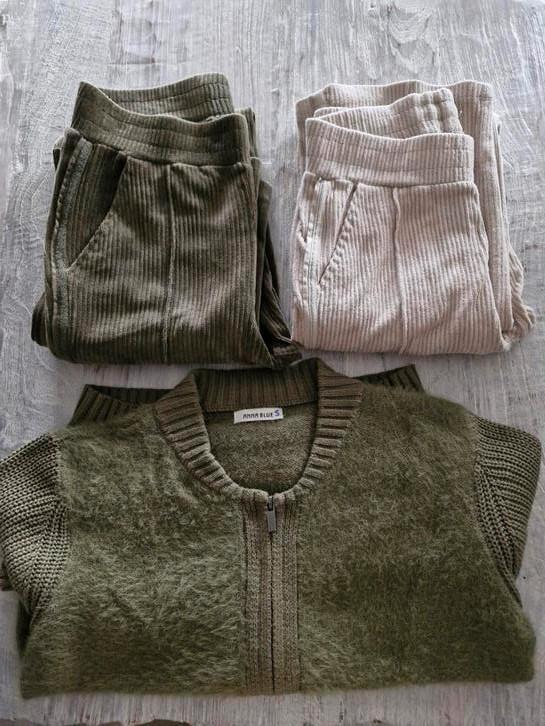 ANNA BLEU van Toor set vest 2x broek S 36 vintage rib zgan, Kleding | Dames, Dames-kledingpakketten, Zo goed als nieuw, Maat 36 (S)
