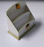 Brocant Frans Koffiefilter rekje/keukenrek van hout handmade, Ophalen of Verzenden