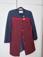 Promiss wollen mantel bordeaux rood / donkerblauw maat 38, Maat 38/40 (M), Promiss, Zo goed als nieuw, Verzenden