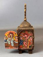 250775 Afrikaans Wooden 19th C. Koptisch altar uit Ethiopie, Ophalen of Verzenden