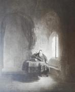 Rembrandt. Koper ets. Reproductie. Ca 1900., Huis en Inrichting, Minder dan 50 cm, Print, Minder dan 50 cm, Zo goed als nieuw