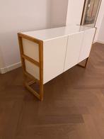 White and wood cupboard great for a living or dining room, Ophalen, 50 tot 100 cm, Zo goed als nieuw, Minder dan 100 cm