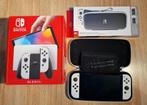 Nintendo Switch OLED + Screenprotector + Hoes, Ophalen of Verzenden, Zo goed als nieuw, Met 2 controllers, Switch OLED