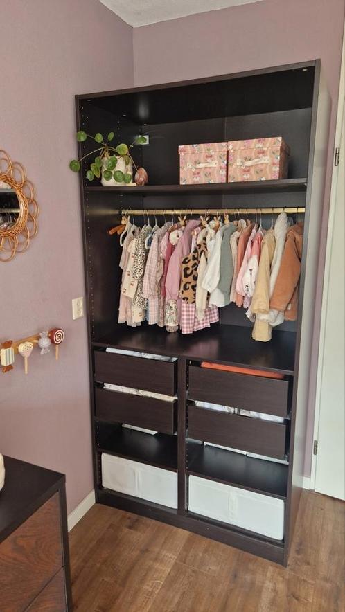 Pax kinder kleding kast donkerbruin te koop!, Huis en Inrichting, Kasten | Kledingkasten, Zo goed als nieuw, 150 tot 200 cm, 50 tot 100 cm