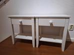 2 witte nachtkastjes, Huis en Inrichting, Slaapkamer | Nachtkastjes, Ophalen, Gebruikt, Minder dan 45 cm, Minder dan 55 cm