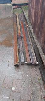 Hardhouten balken, poort met frame en schermen, Doe-het-zelf en Verbouw, Metalen, Ophalen of Verzenden, Gebruikt, IJzer