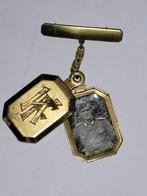 Duitsers sweatheart broche met foto's RAD soldaat en vrouw, Ophalen of Verzenden, Landmacht, Duitsland, Embleem of Badge