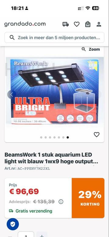 2 stuks Beamswork ledlampen zeeaquarium beschikbaar voor biedingen