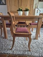 Eikenhouten Eetkamertafel met 4 Stoelen, Ophalen, Gebruikt, Klassiek, 4 tot 6 stoelen