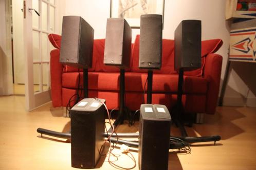 Infinity Ouverture 1: 6x speakers plus 4x voet/beugel., Audio, Tv en Foto, Luidsprekers, Gebruikt, Front, Rear of Stereo speakers