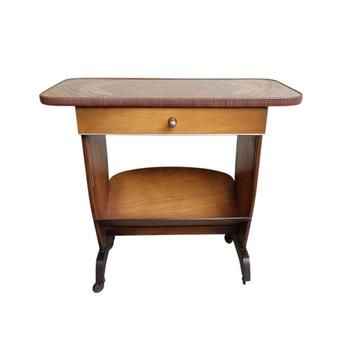 Vintage verrijdbare lectuurtafel, lectuurbak  beschikbaar voor biedingen