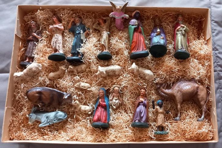 Marolin kerststal figuren in orginele staat, Diversen, Kerst, Gebruikt, Ophalen of Verzenden