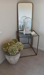 Spiegel en Riverdale tafeltje met glasplaat, Ophalen, Minder dan 50 cm, Gebruikt, Glas