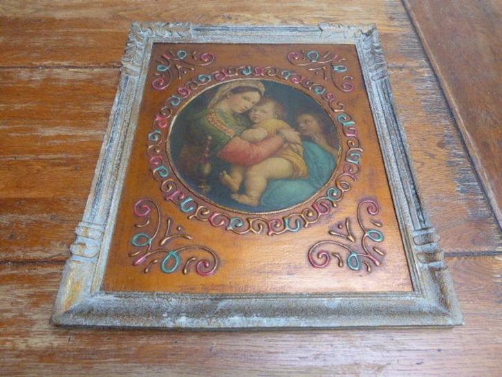 Een mooie wanddecoratie met religieuze afbeelding, Antiek en Kunst, Antiek | Religie, Ophalen of Verzenden