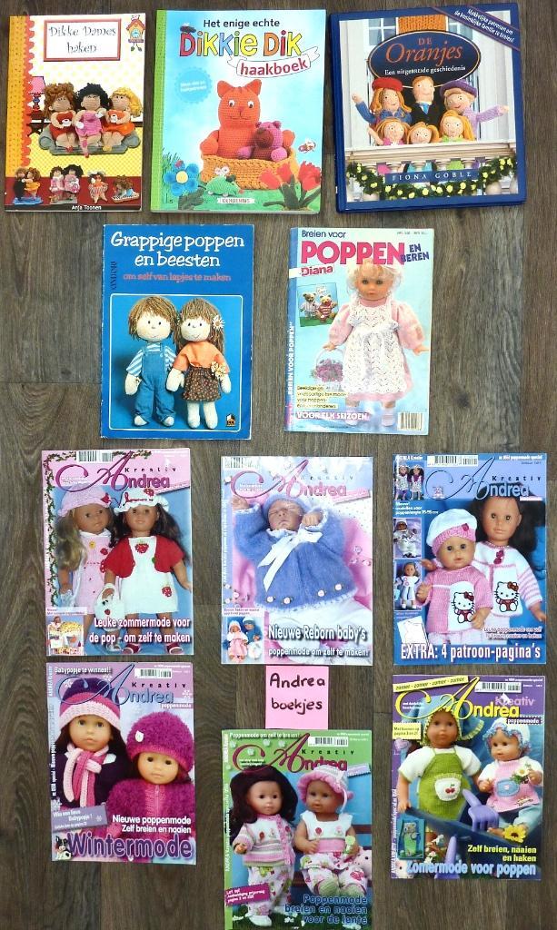 POPPENKLEREN BREIEN/HAKEN/NAAIEN o.a.,Dikkie Dik, Andrea, Hobby en Vrije tijd, Breien en Haken, Zo goed als nieuw, Breien of Haken