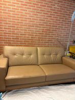 Beige leren bank GRATIS, Ophalen, Zo goed als nieuw, 75 tot 100 cm