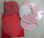 Cup cake houder, rode doilys, Hobby en Vrije tijd, Taarten en Cupcakes maken, Ophalen, Nieuw, Taarten of Cupcakes, Versiering