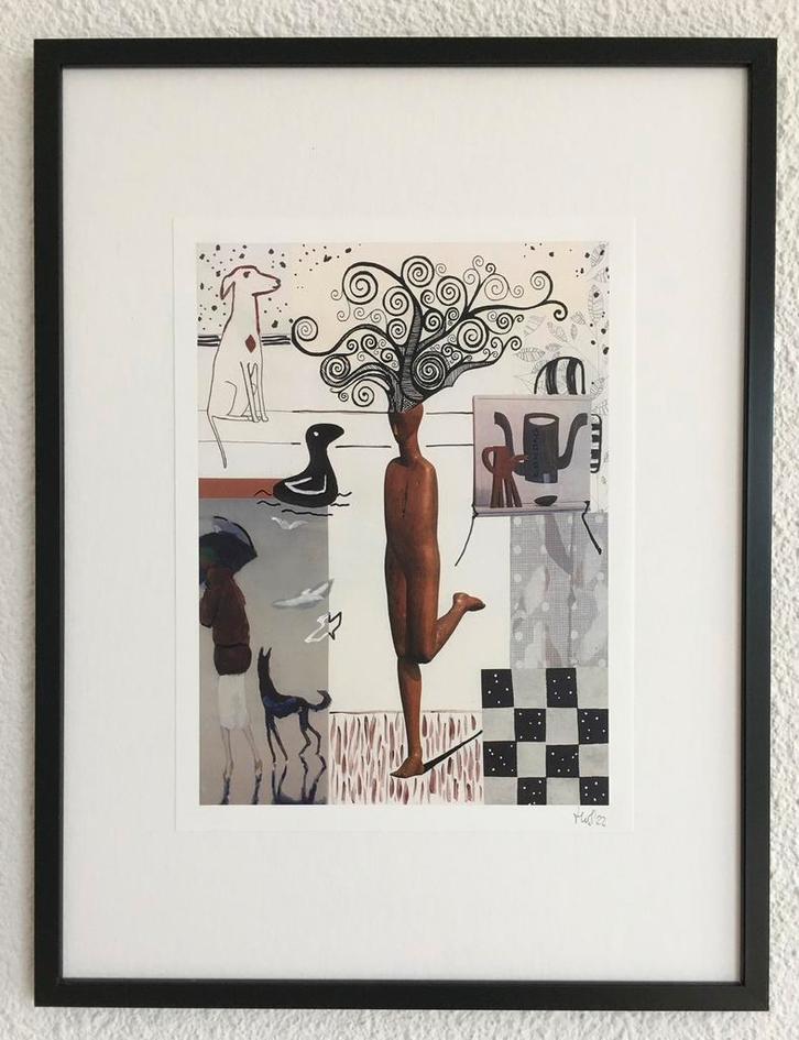 Collage “ A walk in the park”, Antiek en Kunst, Kunst | Schilderijen | Abstract, Ophalen of Verzenden