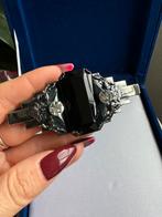 Ermani Bulatti Art Deco Silvertone en Onyx Broche-80’, Sieraden, Tassen en Uiterlijk, Broches, Verzenden, Zo goed als nieuw, Zwart