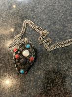 Antieke hanger met stenen, Sieraden, Tassen en Uiterlijk, Kettingen, Verzenden, Zo goed als nieuw, Steen of Mineraal