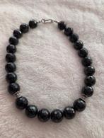 Zwarte Onyx Kralen Ketting, Zwart, Ophalen of Verzenden, Zo goed als nieuw, Steen of Mineraal