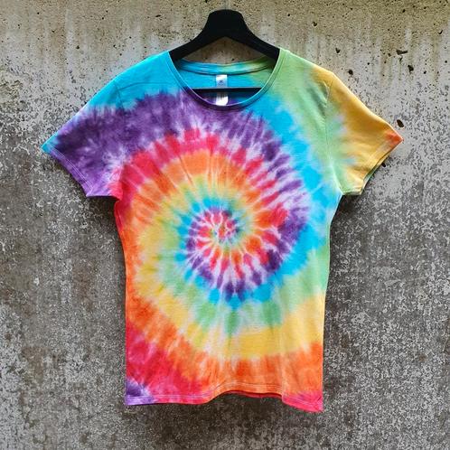 Regenboog spiral tie dye zomer festival t-shirt maat L, Kleding | Dames, T-shirts, Nieuw, Maat 42/44 (L), Overige kleuren, Korte mouw