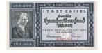 Duitsland 100.000 Mark 1923 Tegoedbon Cassel, Ophalen of Verzenden, Duitsland, Los biljet