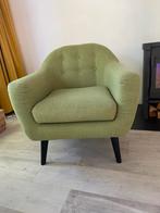 Comfortabele groene fauteuil stijl jarrn 50 & 60, Huis en Inrichting, Fauteuils, Ophalen, 75 tot 100 cm, Zo goed als nieuw, Stof