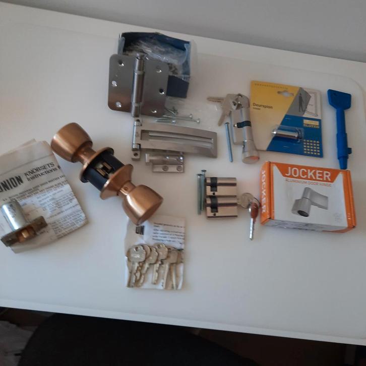 Tulpslot/RVS scharn/RVS Kierstandhouder/knop en halve cil., Doe-het-zelf en Verbouw, Hang- en Sluitwerk, Nieuw, Slot, Rvs, Ophalen of Verzenden