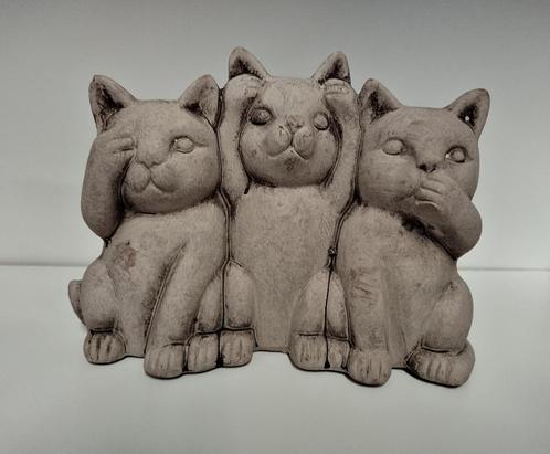 Beeld katten horen zien zwijgen, Verzamelen, Beelden en Beeldjes, Nieuw, Dier, Ophalen of Verzenden