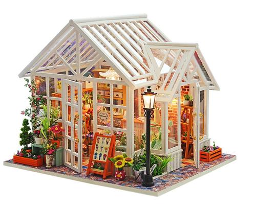 Houten Poppenhuis Tuinhuis / Zelfbouw Bouw Model Huis Kas, Verzamelen, Poppenhuizen en Toebehoren, Nieuw, Poppenhuis, Verzenden
