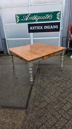 Engelse grenen vierkante eettafel 4 lades, Antiek en Kunst, Antiek | Meubels | Tafels, Ophalen
