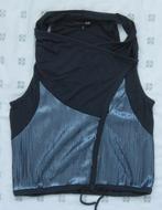 Eva Kayan donkerblauw top, gilet asymmetrische rits glans 38, Kleding | Dames, Maat 38/40 (M), Blauw, Zo goed als nieuw, Zonder mouw