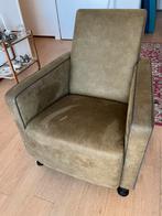 Stoel, suedeachtig materiaal, Huis en Inrichting, Fauteuils, Ophalen, Zo goed als nieuw, Minder dan 75 cm, 50 tot 75 cm