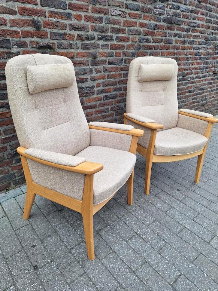 2 Deense design fauteuils 'Plus 5920' van FARSTRUP, Tuin en Terras, Tuinstoelen, Zo goed als nieuw, Verstelbaar, Ophalen of Verzenden