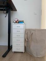 Witte Retro Ladekast op Wieltjes - IKEA, Huis en Inrichting, Kasten | Ladekasten, Ophalen, Gebruikt, 5 laden of meer, 100 tot 150 cm