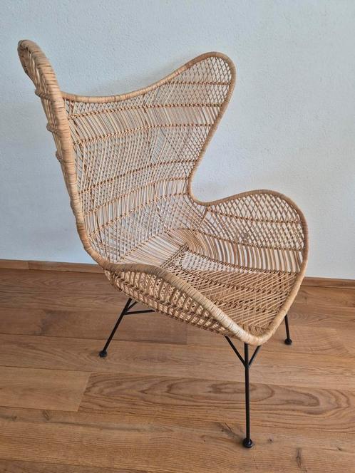 HK Living Egg Chair Bohemian, Huis en Inrichting, Stoelen, Zo goed als nieuw, Eén, Riet of Rotan, Bruin, Ophalen